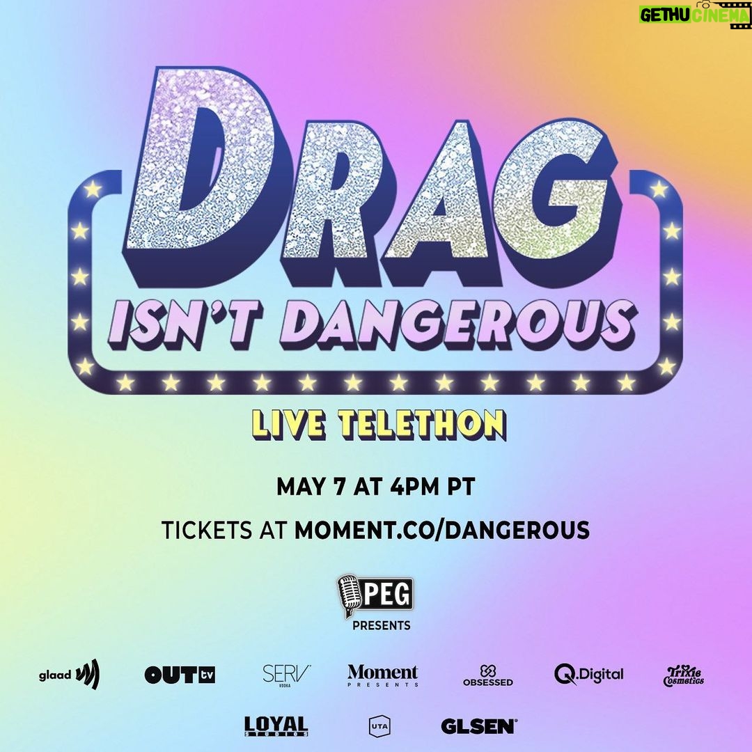 Elliot Page Instagram - Friends, it’s time to get a ticket to DRAG ISN’T DANGEROUS! During this Sunday’s live telethon, your support will help fight back against anti-LGBTQIA+ legislative oppression. Get your ticket via the link in my story (dragisntdangerous.com) and thank you so much to all the event organizers and performers ❤️ Information from #DragIsntDangerous: Some of the biggest names in queer entertainment are coming together on Sunday, May 7, 2023 for a night of entertainment and pure queer joy to combat recent anti-LGBTQIA+ legislation across the country. Featuring fan-favorite drag performers and celebrities, this event will feature a mix of live and pre-taped performances, appearances, and testimonials from drag artists, LGBTQ+ entertainers, and celebrity allies, as well as a live celebrity phone bank accepting callers’ donations.