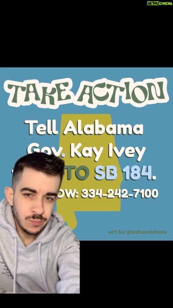 Elliot Page Instagram - Repost from @chasestrangio • 🚨Alabama had passed SB 184 - making it a feliny to provide life-saving health care to trans adolescents and young adults under the age of 19. Hundreds of youth across the South are at risk of losing their care. ACT NOW: Call Gov. Kay Ivey and tell her to VETO SB 184. ☎️ 334-242-7100 Trans Youth Need You NOW!