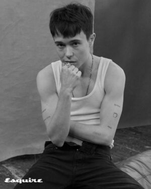 Elliot Page Instagram - Thank you for having me @esquire 

@teamid
Photographer: Ruven Afanador @ruvenafanador
Styling: Bill Mullen @billmulleninc
Hair: Thom Priano @thompriano
Grooming: Frankie Boyd @frankieboyd
Design Director: Rockwell Harwood @rw3ll
Contributing Visuals Director: James Morris @j_alexander_photo
Executive Director, Entertainment: Randi Peck @randipeck
Stylist Assistant: Julia Virkler @juliavirkler
Fashion Editor: Alfonso Fernandez Navas @alfonsofn
Fashion Associate: Rashad Minnick @rashadminnick