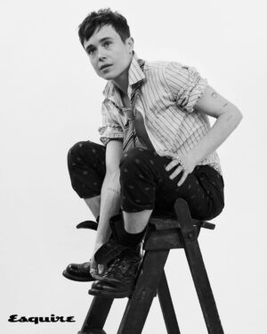 Elliot Page Instagram - Thank you for having me @esquire 

@teamid
Photographer: Ruven Afanador @ruvenafanador
Styling: Bill Mullen @billmulleninc
Hair: Thom Priano @thompriano
Grooming: Frankie Boyd @frankieboyd
Design Director: Rockwell Harwood @rw3ll
Contributing Visuals Director: James Morris @j_alexander_photo
Executive Director, Entertainment: Randi Peck @randipeck
Stylist Assistant: Julia Virkler @juliavirkler
Fashion Editor: Alfonso Fernandez Navas @alfonsofn
Fashion Associate: Rashad Minnick @rashadminnick