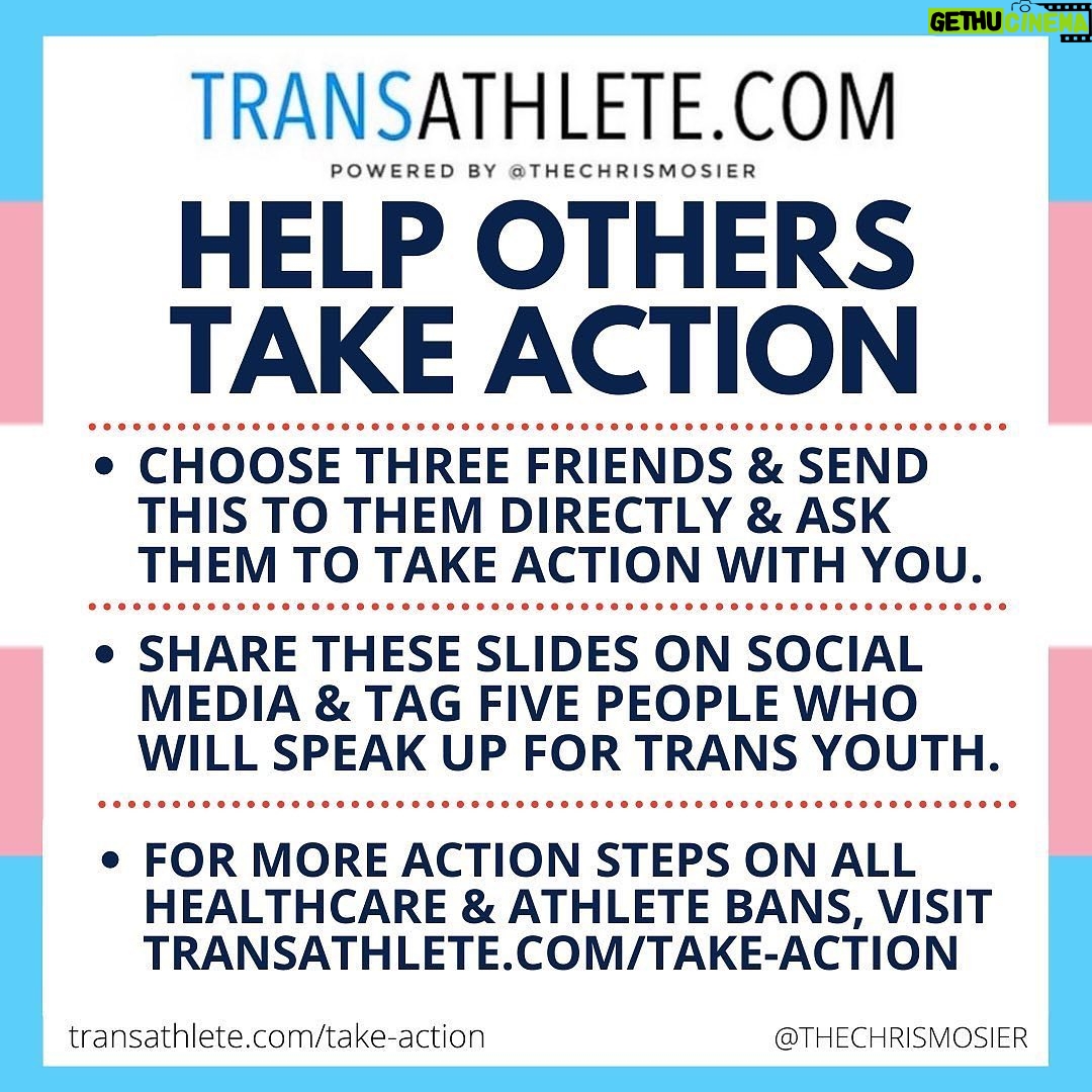 Elliot Page Instagram - Repost from @thechrismosier • Visibility alone is nothing. We need action. Here are 6 ways you can TAKE ACTION today on Trans Day of Visibility: IMPORTANT NOTES: 1. Anyone in any state can tell a governor to veto. Call national attention to the issue. 2. If you call, you will not speak directly to a governor (or even your lawmaker) - you’ll speak with an aide or leave a message. Say your name, where you’re from, the bill number & your position, & how you want them to vote. 3. Most governors do not use a public email address, opting instead for web forms. Similar to calling, be brief but add personal notes & use the same info as you would for calling. 4. If writing, you don’t need to do it every day - but you should do it TODAY. 🚨ALABAMA: Tell Governor Kay Ivey to VETO HB266 & SB184, the felony health care bans. 🚨KANSAS: Tell Governor Laura Kelly to VETO SB484, an anti-trans sports ban. 🚨KENTUCKY: Tell Governor Andy Beshear to VETO SB83, an anti-trans sports ban. 🚨MISSOURI: Tell lawmakers to vote NO on SB781 (athlete ban) & SB843 (healthcare ban). 🚨SOUTH CAROLINA: Tell lawmakers to vote NO on S531 & H4608. 🚨EVERYONE: 1. Share these action items 2. Visit transathlete.com/take-action to see the anti-trans sports & medical bills in your state & action items. 3. Donate to trans-led organizations like @transtexas @tko_alabama @intransitive.ar (link in my bio) Please celebrate #tdov by taking action today. #transweek #transdayofvisibility #twova #transathlete #letkidsplay #protecttranskids