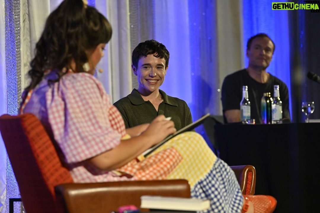 Elliot Page Instagram - Pageboy in Germany 🇩🇪 What a thrill to visit Berlin and Cologne for the last stops of the Pageboy release tour. @pinkponkpink moderated both of our events and was a wonderful host. I loved speaking to such vibrant audiences at @kinointernational in Berlin and @kulturkirchekoeln in Cologne! Now it’s time for my dog Mo to head home and catch up on some sleep ❤️ 📸: ©Ast/Juergens