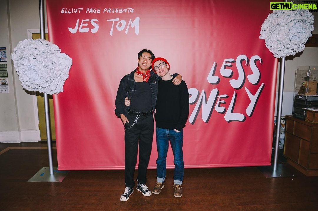 Elliot Page Instagram - Final 3 weeks of @jesthekid’s “Less Lonely” show❗ Get tickets while you still can at jestomshow.com P.S. Happy Birthday Jes!! 🎉🎉