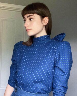 Ellise Chappell Instagram - thank you @verityanddaughters for the beautiful blouse wowee 💙💙💙