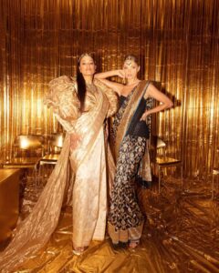 Elsa Hosk Instagram - Still getting over our trip to India with my girl @ashleygraham celebrating the opening of the stunning @jioworldplaza , getting to wear the most gorgeous handwoven Banarasi brocade sari by @swadesh_online , an artisan-forward initiative of the Reliance Foundation. The Foundation's Chairperson, Mrs Nita Mukesh Ambani, has always been passionate about Indian crafts and culture, and SWADESH is the realisation of her dream of creating a platform to champion and empower Indian artisans to take their rightful place on the global stage. ❤️ thank you for this unforgettable trip, already want to go back and explore more of India!