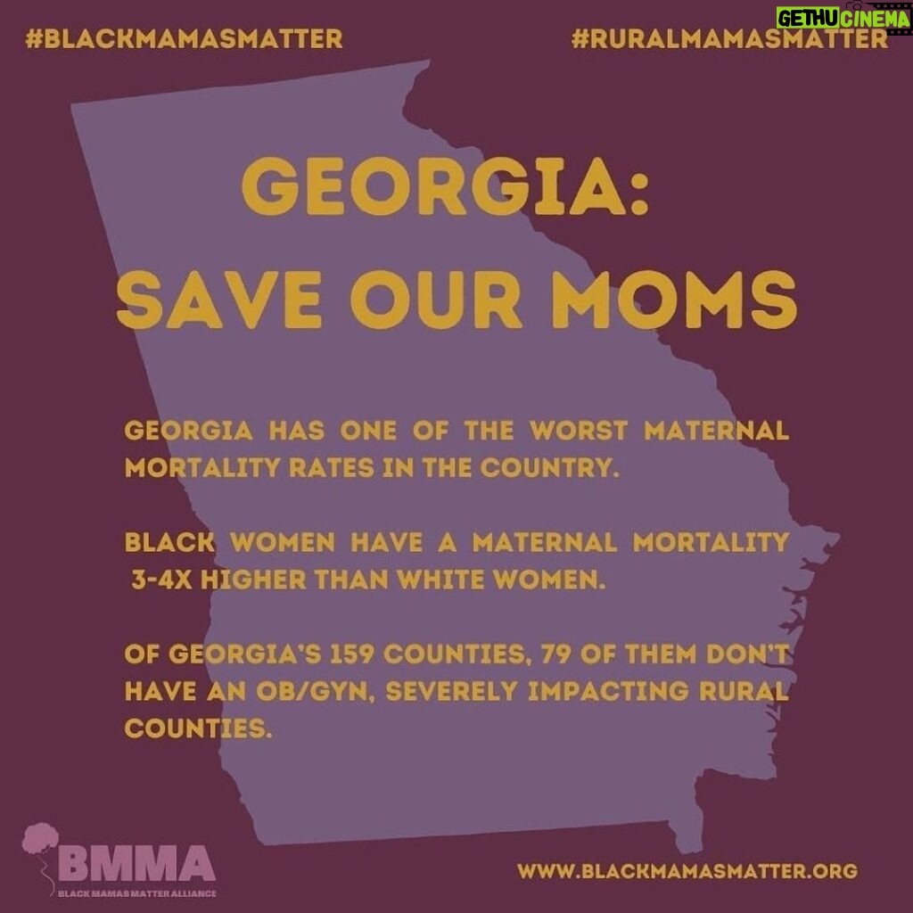 Emily Baldoni Instagram - We are talking about the survival and well-being of our next generation and the mothers who will raise them!! There is NOTHING more important. On average in America, Black women have a maternal mortality 3-4x higher than white women. In NY alone, that rate is 12x higher! WE MUST SAVE OUR MOMS!! Please go to the link in my bio and donate to blackmamasmatter.org Repost from @blackmamasmatter • #Georgia has one of the worst maternal mortality rates in the country! Maternal health programs are at risk of losing crucial funding. The state of Georgia can do better by restoring funds into maternal and reproductive health programs and services! . . . #SaveOurMoms #SaveGAMoms #BlackMamasMatter #RuralMamasMatter