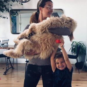 Emily Baldoni Instagram - Slide for @happybaldoni 2.0 👉⁣
Happy belated International Dog Day Happy! ⁣
⁣
-You’ve bitten us bloody⁣
-We’ve already had to take you to the ER because you swallowed a sock which they made you throw up⁣
-I’ve caught your diarrhea in aluminum foil in the middle of the night and in the early morning hours while the sprinklers turned on 😖⁣
-You can be incredibly annoying and we’ve been very close to finding you another family (🤷‍♀️)⁣
-I tried to take a cute picture of us on the floor for this post but you started humping your bed instead⁣
⁣
Truth is that getting you during a global pandemic while quarantined with two little kids was the stupidest idea we’ve ever had. BUT, you’re also damn cute, sweet, smart, getting cuddlier every day and those damn puppy teeth are finally gone 🙌🏼
⁣
PS: This post is not a call for help or puppy advice, we have more than we need. Don’t worry, we’re keeping him and he is a very happy and thriving dog.⁣
⁣
PPS: You may want to check in on me though from time to time...