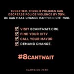 Emily Baldoni Instagram - Repost from @mspackyetti • WE HAVE SOLUTIONS. WE CAN WIN. Together, these 8 use of force policies can reduce police violence up to 70%. ⠀⠀⠀⠀⠀⠀⠀⠀⠀ They don’t take an act of Congress. They don’t take an executive order. ⠀⠀⠀⠀⠀⠀⠀⠀⠀ All we need is for Mayors and police chiefs to do the right thing. ⠀⠀⠀⠀⠀⠀⠀⠀⠀ And we can’t wait. ⠀⠀⠀⠀⠀⠀⠀⠀⠀ Follow @CampaignZero, and visit 8cantwait.org to see your city, call your mayor, and demand change now! Share, share, share! ⠀⠀⠀⠀⠀⠀⠀⠀⠀ #8CantWait #LinkInBio
