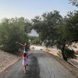 Emily Baldoni Instagram - Such a sweet post by my love 😍 

PS: I can’t help but move my body when I feel called, yes. I also can’t help the goddam OCD going haywire when I notice these images are out of order 😖🤪 why can’t you edit images?? 

Repost from @justinbaldoni
•
Last night on our bedtime walk I caught this little moment of magic. 

@emilybaldoni can’t help but move her body when she feels called. When nature calls. It’s so breathtakingly beautiful on its own, but watching Maiya mimic her every action damn near brought me to tears. 

Our kids study us. They observe. They watch our every move. They take in all we say and even more so what we don’t say. They feel it all and absorb like little sponges and then copy us because we are there guides. Their teachers. Their safe places. 

If only they knew they were actually the ones teaching us. 

Their innate goodness, curiosity, and joy is just that…innate. It isn’t learned. 

We are the reasons they forget. But if we let them they will help us remember. 

Let’s never forget. Our actions today will be their actions tomorrow. 

Let’s heal while we can so we can show the next generation how to heal. 

Healed people heal people.