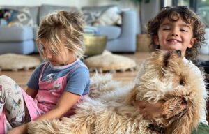Emily Baldoni Instagram - California babies. ⁣
3 peas in a pod. ⁣
Hair that some of us pay hundreds of $$$ to have.⁣
⁣
(Fun fact: I showed a picture of my kids last time I got my hair done and said, I want what they have. Maybe next time I’ll show a picture of our dog...)⁣
⁣
#golden ⁣
#dearmaiya #dearmaxwell @happybaldoni