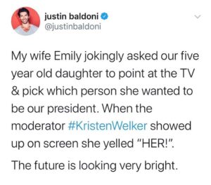 Emily Baldoni Instagram - Repost from @justinbaldoni
•
The future is looking very bright. 

#prouddaddy #dearmaiya #equality #onehumanfamily #shegotitfromhermama