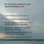 Emily Cox Instagram - Lake Constance, you are gorgeous ! What a great place for a holiday. I will definitely come again. For those of you, who asked me: Here are a few of the recommendations that I got from you, that I tried,and that I found awesome..thank you all so much for your many Tips! ❤️ 1) Eat at „Bacchus“ in Meersburg - best food ever! 2)go to the flower island Mainau 3) Take a boat to Schaffhausen and then go and see the „Rheinfall“ 4)Visit the „Münster“ in Konstanz and see the old Krypta 5) Have Pizza and Coffee with a view at Fährhaus in Meersburg 6) Icecream at Dolomiti in Konstanz #travel @bodensee.de #lakeconstance #actorontherun #thelastkingdom #valhalla