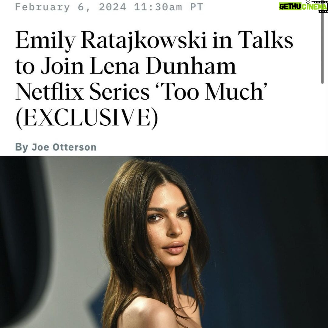 Emily Ratajkowski Instagram - thrilled! ❤️ @lenadunham