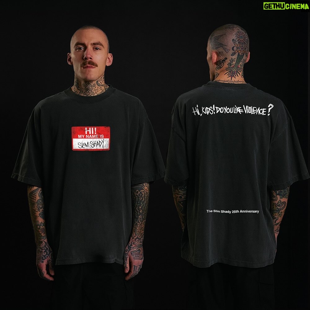 Eminem Instagram - “Want to copy me and do exactly like I did?” Hit the store for the #MyNameIs ‘99 vintage t-shirt re-issue #SSLP25- shop.eminem.com