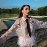 Emma Chamberlain Instagram - 🌳 @maisonvalentino 🌷 📸 @chamberlainpaintings Chantilly, France