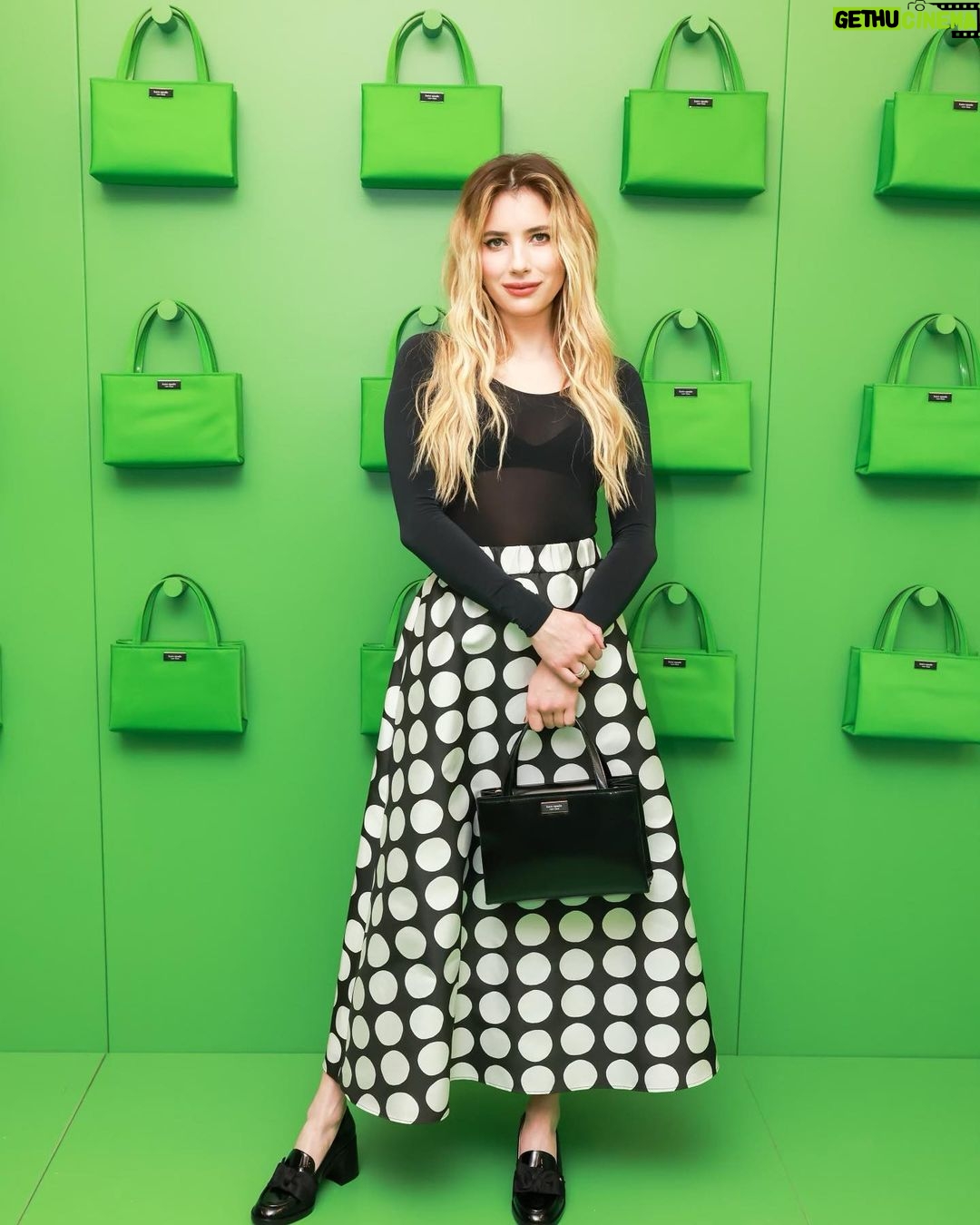 Emma Roberts Instagram - best way to spend my birthday @katespadeny 💚