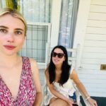 Emma Roberts Instagram – no makeup porch life begins again ☕️🎀 @britelkin