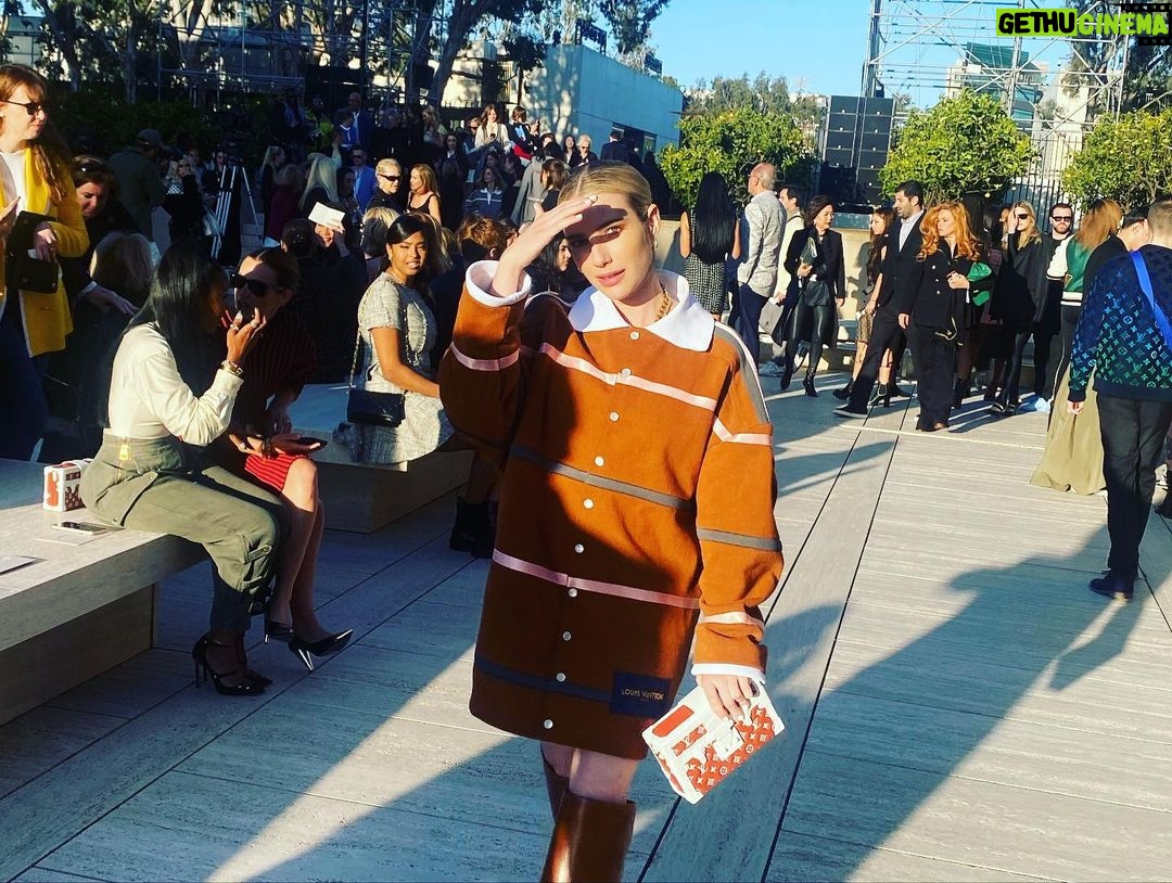 Emma Roberts Instagram - @nicolasghesquiere you impress us every time! Bravo! @louisvuitton 🪩🪐 👜