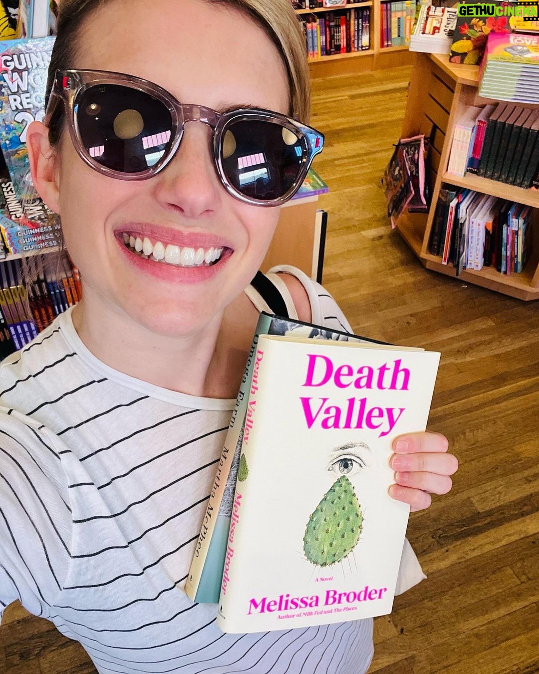 Emma Roberts Instagram - my latest @bookhampton haul featuring our @belletrist book of the month #deathvalley by our favorite @realmelissabroder π΅ π also beyond excited for #omegafarm by @martha.mcphee π amazing excerpt in this months @voguemagazine π