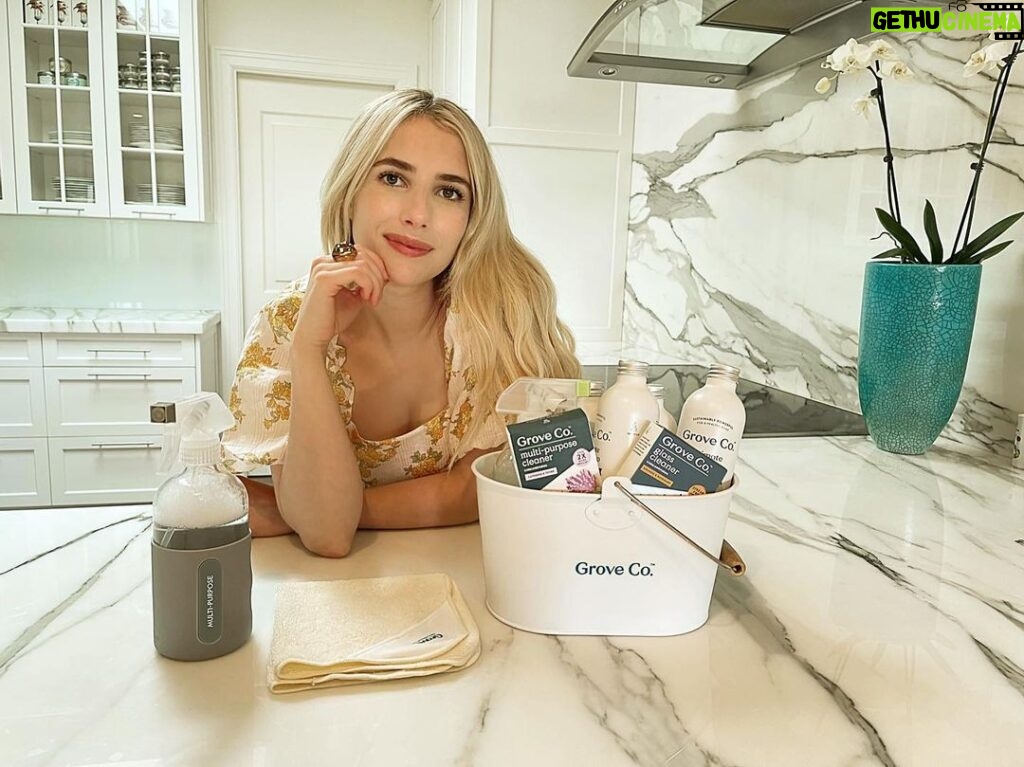 Emma Roberts Instagram - It’s Plastic Free July, a global movement that raises awareness of the single-use plastic crisis. Did you know that of the 76 million pounds of plastic being made everyday in the U.S. only 9% of plastic gets recycled? @grovecollaborative believes the solution is to stop making plastic and they are addressing the plastic problem by creating and selling products that are plastic free.  I went plastic free for a whole week recently and it was really challenging, but Grove products made it much easier. They’re on a mission to go Beyond Plastic and be plastic free by 2025, so let’s join them! Challenge yourself this July and try going plastic free - even for just a day! Comment below and let me know you’re joining me. Tag a friend, too! #grovepartner #letscancelplastic #plasticfreejuly #beyondplastic