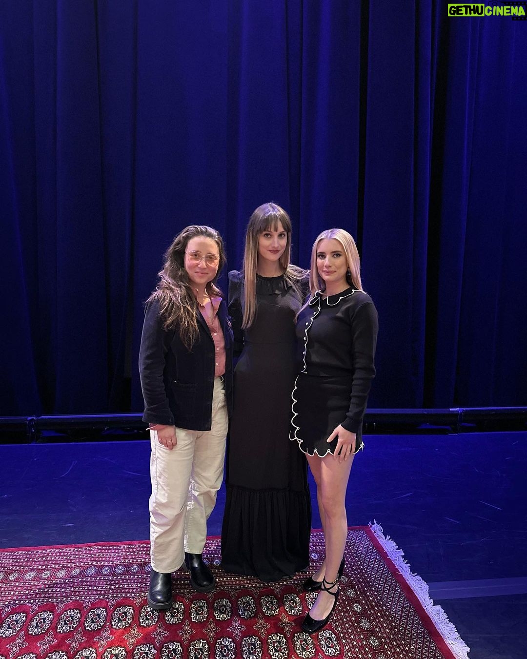 Emma Roberts Instagram - last night was magical hosting @selected_shorts at @gettymuseum 📚 with my girl @kpreiss & @belletrist 🤍 I got to read my favorite short story #stakes written by the incredible @deirdrekoala 🕷️ 🔮