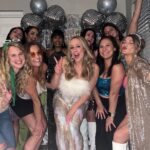 Emmy Buckner Instagram - Celebrated @msalchert last disco before she marries my brother!!! And did we CELEBRATE 🎉 Love you future sis 💕 💍 👰🏼‍♀️