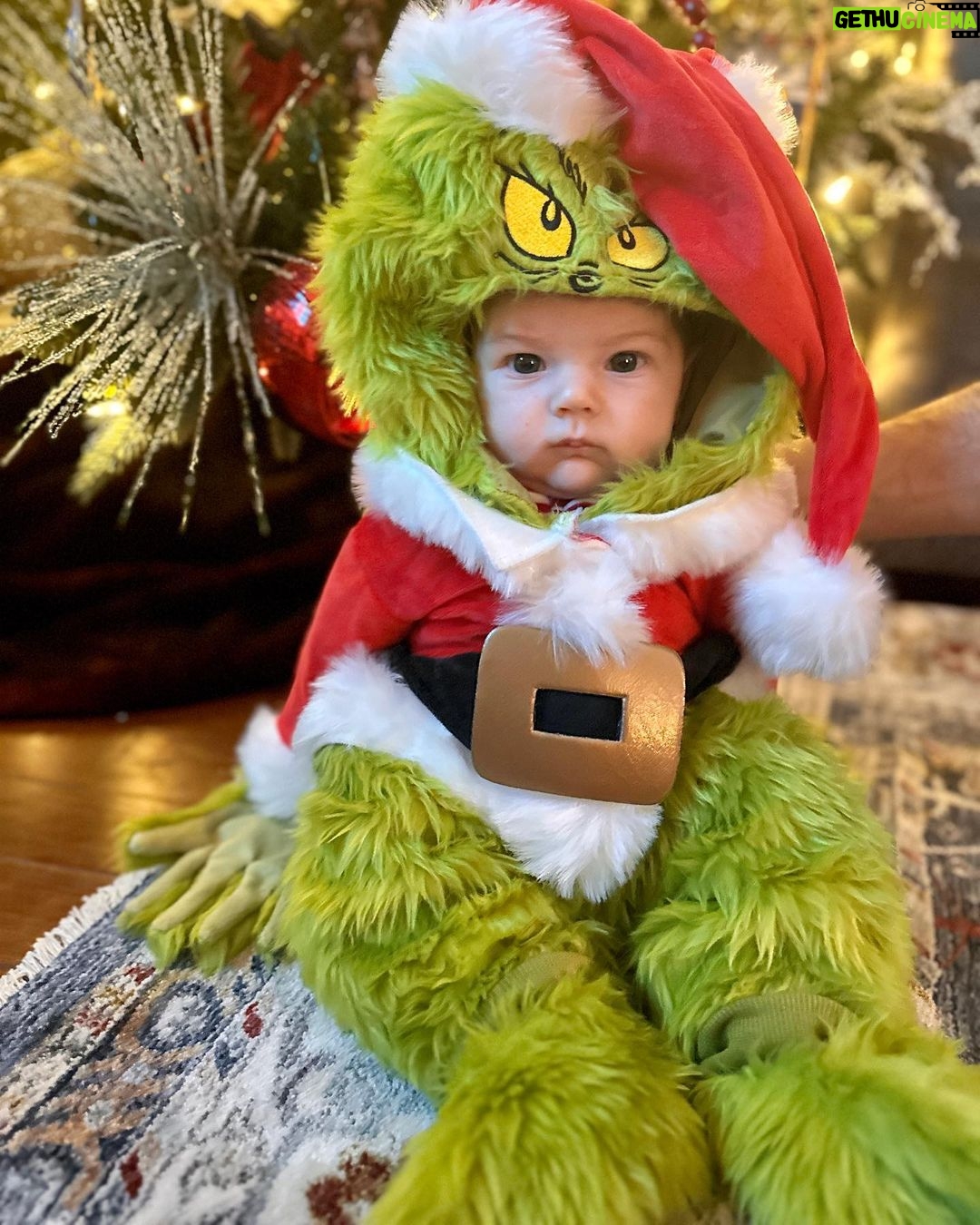 Emmy Buckner Instagram - Baby Grinch invaded Christmas and our hearts grew three sizes! ❤️❤️❤️ Been planning on this since he acquired his unique nickname at 5 days old 😂
