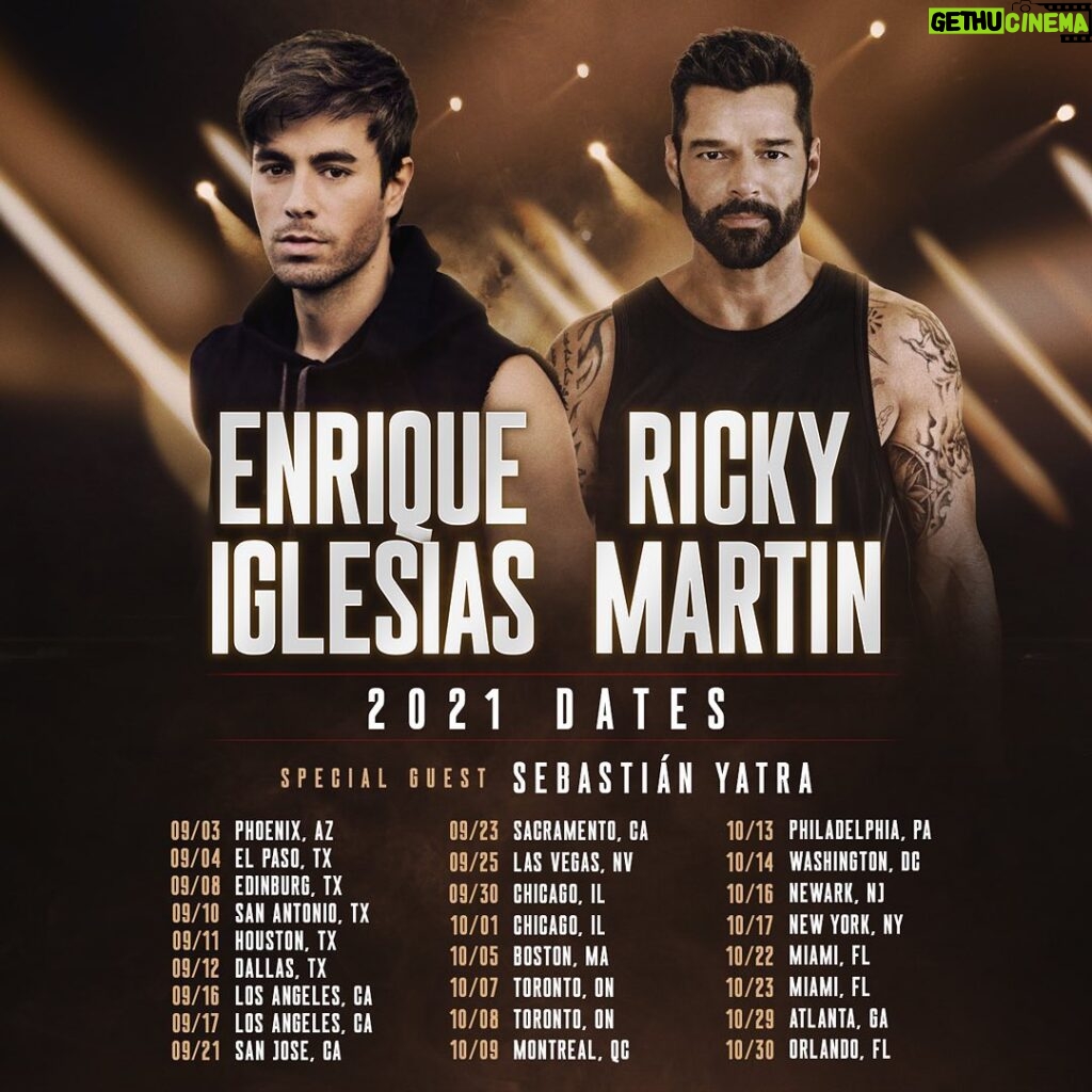 Enrique Iglesias Instagram - Guys, we just announced US & Canada shows for 2021. It has been way too long and I could not be more thrilled to be getting back on the road and seeing all of you.
