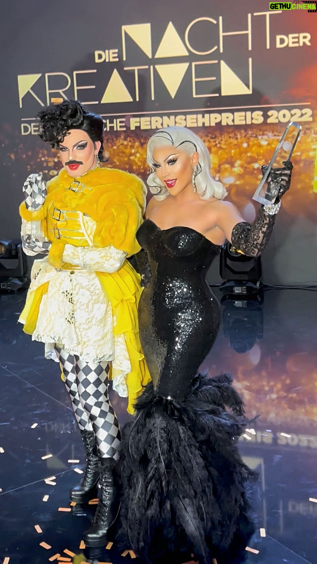 Envy Peru Instagram - I can’t believe I won a Deutscher Fernsehpreis, the most prestigious television prizes of Germany together with my amazing sister @bambi_mercury in the category Outstanding Make Up (Envy) and Costume (Bambi) in a television show for Viva La Diva, the German version of Make Up Your Mind! Working on Viva La Diva and Make Up Your Mind has been so humbling. This show shows you that being a professional dragqueen is hard work and that it is more than putting on a wig, lashes and lipstick or doing a twirl while lip-syncing! It takes courage and a lot of skills! It shows you the artform, the magic that it makes people feel and the beauty of drag. In a world that can be very dark, we show light, love and happiness! Our community is beautiful and I’m so happy the mainstream is starting to acknowledge our talents. Acceptance starts with more visibility because we exist and we have so much to offer! Thank you to the creators @carloboszhard and @herrie_makers for believing in me and the opportunities you give me! I admire both of you so much ❤️ The amazing team behind the scenes. @Bcabarth from Viva La Diva! The amazing celebrities for being an ally and who have been so brave to participate. And last but not least! My super talented make up team: @candymakeupartist @victoriaboo.makeup @madame.madness @gayamua @thesageburns @americaperez_oficial @faexae You all are next level artists. And I’m so proud to work with you all! This one is for you all and the community 🏳️🌈🏳️⚧️ History has been made ✨ —— #makeup #drag #fashion #powerofmakeup #queens #transformation #instagram #rupaulsdragrace #makeupartist #queen #award #winner Cologne, Germany