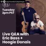 Eric Bass Instagram - Check this out.......... 🙌🏻 Tune in TOMORROW at 2 PM PST for our LIVE Q&A with songwriter, producer, and the bassist in @shinedown, @ebassprod, and his bass tech and co-creator of @markandhoogie, @hoogieontheroad! We'll be talking music, bass, guitar, tone, pickups, pedals, amps, technique... the works! We'll also be discussing Eric and Hoogie's experiences on the road with Shinedown, Eric's signature bass from @prestigeguitars, tech tips, tone tips, and more! 🔥🎸⠀ ⠀ And, Eric and Hoogie will be answering viewer questions in real-time. Tag a friend who would dig this Q&A, and drop by tomorrow at 2 PM PST to hang out with us!⠀ ⠀ #ericbass #hoogiedonais #shinedown #prestigeguitars #markandhoogie #bass #bassguitar #bassist #bassplayer #bassplayersunited #basslife #basslove #music #musician #knowyourtone #seymourduncan