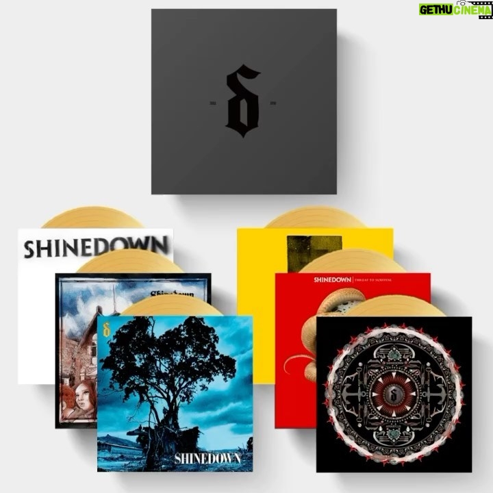 Eric Bass Instagram - ⚠️ Attention Shinedown Nation! ⚠️ Lots of exciting news to share. We are reissuing all of our albums on exclusive colored vinyl, offering a special Box Set, and launching the new Premium Clothing Line: SD Limited next Friday, November 27th. Starting on 11/27 you will be able to pre-order the Box Set featuring gold vinyl pressings of all 6 of our albums. The box set includes a limited number of units worldwide, and contains a brand new 15th anniversary cover for 'Us and Them!' *The Box Set will begin shipping in January and all individual vinyl will ship in February* 🔗 in bio