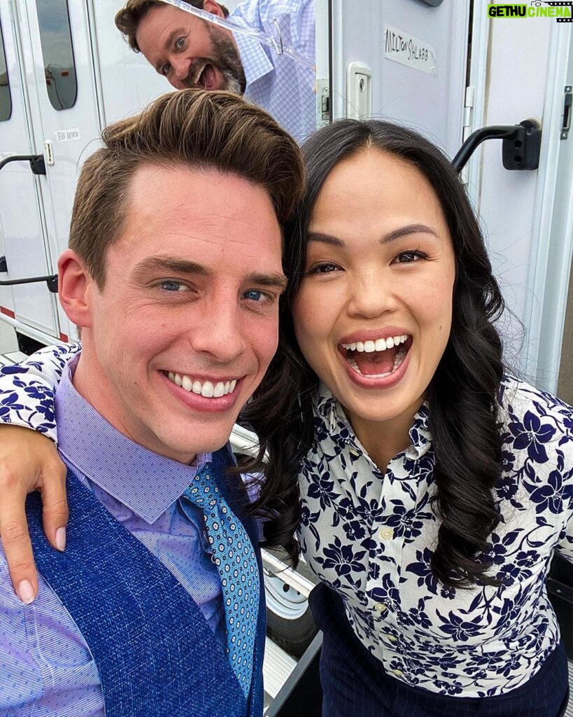 Eric Osmond Instagram - Some photos from behind the scenes of Love in the Limelight 🎬🎞 Watch it on the @hallmarkchannel Sun, 8/7 at 6 pm EST Thu, 8/11 at 8pm EST Sun, 8/14 at 12pm EST Sat, 8/20 at 4pm EST @ronoliver @vegaalexa @therealcarlospena @nikkisoohoo @thechristopherrobinmiller @jimwilberger @chriscope88 @maikataylor @starzandfxmgmt @ericandpepper and more! @hallmarkmovie #loveinthelimelight #hallmarkmovie #fallinlove #ericosmond #actor #behindthescenes