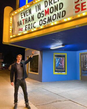 Eric Osmond Instagram - “Even in Dreams” is playing at The Towne Hub movie theater all this week! Check out: TheTowneHub.com
It was great to see you there! @evenindreamsmovie @savannahostler @nathanosmond @mariopd65 @chadwrightactor @pepperprestige @ericosmond.official @starzandfxmgmt @monicamooresmith @utahfilm 
.
Watch the “Someone New” Music Video on YouTube! [Link in Bio]
. 
#nameinlights #movietheater #moviesplayingnow #evenindreams #evenindreamsmovie #americanfork #thetownehub #nathanosmond #ericosmond #monicamooresmith #movies #localfilm #utahfilm #moviestar #rockstar #utahcelebrities #utahstars #utahfilmscene #supportlocalfilm #supportlocalfilmutah #ericosmondmusic #ericosmondmusicvideo #Someonenewmusicvideo #evenindreamsmusicvideo #osmond #ericosmondactor #utahfilmmakers #utahactor #ericandpepper