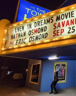 Eric Osmond Instagram - “Even in Dreams” is playing at The Towne Hub movie theater all this week! Check out: TheTowneHub.com
It was great to see you there! @evenindreamsmovie @savannahostler @nathanosmond @mariopd65 @chadwrightactor @pepperprestige @ericosmond.official @starzandfxmgmt @monicamooresmith @utahfilm 
.
Watch the “Someone New” Music Video on YouTube! [Link in Bio]
. 
#nameinlights #movietheater #moviesplayingnow #evenindreams #evenindreamsmovie #americanfork #thetownehub #nathanosmond #ericosmond #monicamooresmith #movies #localfilm #utahfilm #moviestar #rockstar #utahcelebrities #utahstars #utahfilmscene #supportlocalfilm #supportlocalfilmutah #ericosmondmusic #ericosmondmusicvideo #Someonenewmusicvideo #evenindreamsmusicvideo #osmond #ericosmondactor #utahfilmmakers #utahactor #ericandpepper