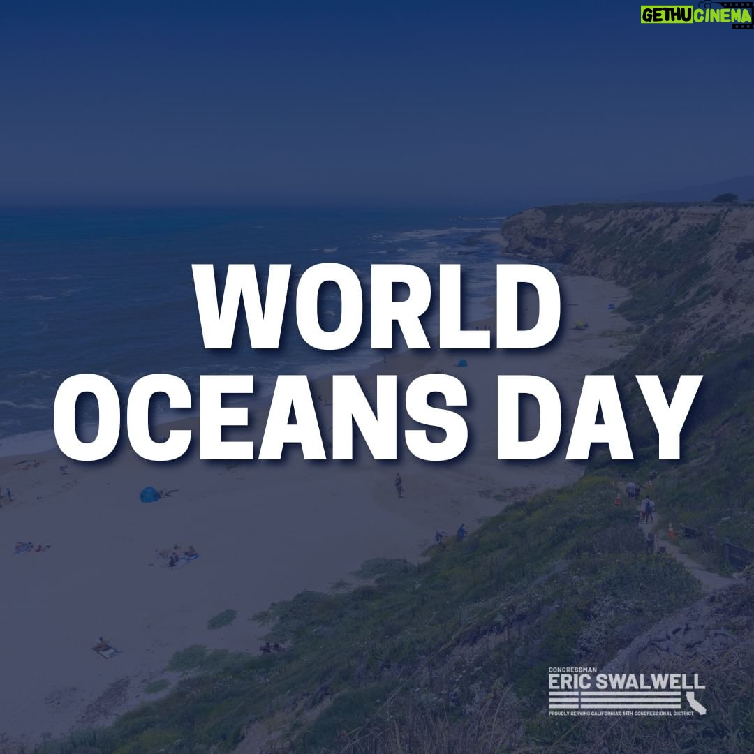 Eric Swalwell Instagram - Happy World Oceans Day!🌊 The ocean covers more than 70% of the planet and is closely intertwined with the stability of our climate. Let’s pledge to raise awareness about the impact of climate change on our oceans and advocate for policies that will protect and preserve them for generations to come. #SaveOurOceans