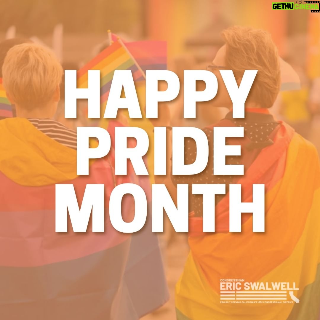 Eric Swalwell Instagram - Happy PRIDE Month to the LGBTQI+ community at home in the East Bay and across the country.