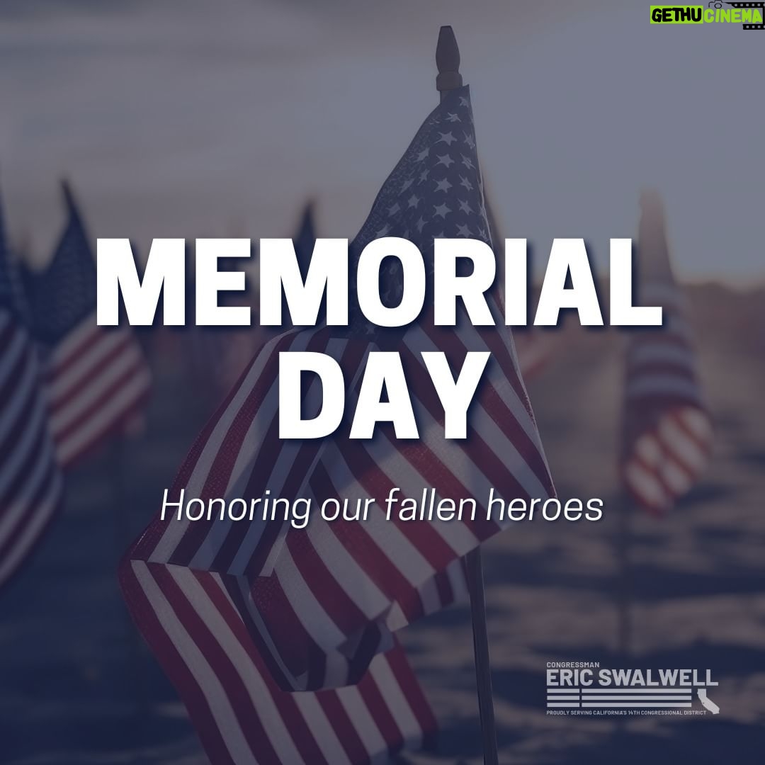 Eric Swalwell Instagram - This Memorial Day, our country pauses to honor veterans who’ve passed on and those who’ve died in action. Their bravery and sacrifice will always be remembered. #GoneButNotForgotten