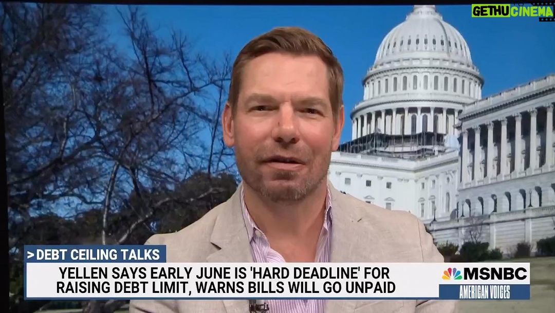 Eric Swalwell Instagram - “This is really paying much of Trump’s tab.” California @repswalwell reveals a little-known fact about the debt ceiling debate. #debtceiling #debtceilingcrisis