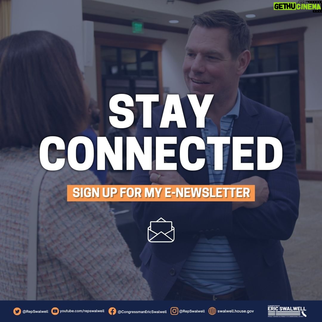 Eric Swalwell Instagram - Subscribe to my e-Newsletter today to receive regular updates on legislation, upcoming events and more. Subscribe by going to swalwell.house.gov/contact/newsletter