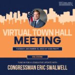 Eric Swalwell Instagram – Next Tuesday, December 12, I will be holding a virtual town hall for residents living in California’s 14th Congressional District. I will give a legislative update, provide a look ahead to the new year, and take questions.
The event will begin at 4:00 PM PT and will be conducted via Zoom. Constituents of CA-14 interested in joining should preregister using the link below. ⬇️
https://docs.google.com/forms/d/e/1FAIpQLSfvg8zuX355nH1yY4z-dbBIE5k3h-A5Il42MMEkSkS4QmVJig/viewform?usp=sf_link