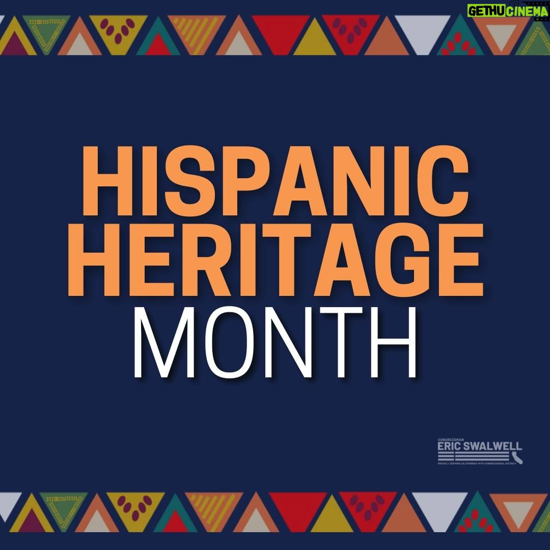 Eric Swalwell Instagram - Happy Hispanic Heritage Month! Today and everyday let’s celebrate the achievements of Hispanic and Latino leaders in our communities. Our diversity is our nation's greatest strength.