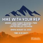 Eric Swalwell Instagram - REMINDER: I’m hosting my annual “Hike with Your Rep” this Saturday! I hope you’ll join us for this two-mile walk and Congressional update. Hope to see you there!