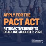Eric Swalwell Instagram - Veterans, if you were exposed to toxic substances during your service, you may be eligible for benefits under the PACT Act. Apply by August 9 to ensure your new benefits are backdated to last year. Learn more at VA.gov/pact