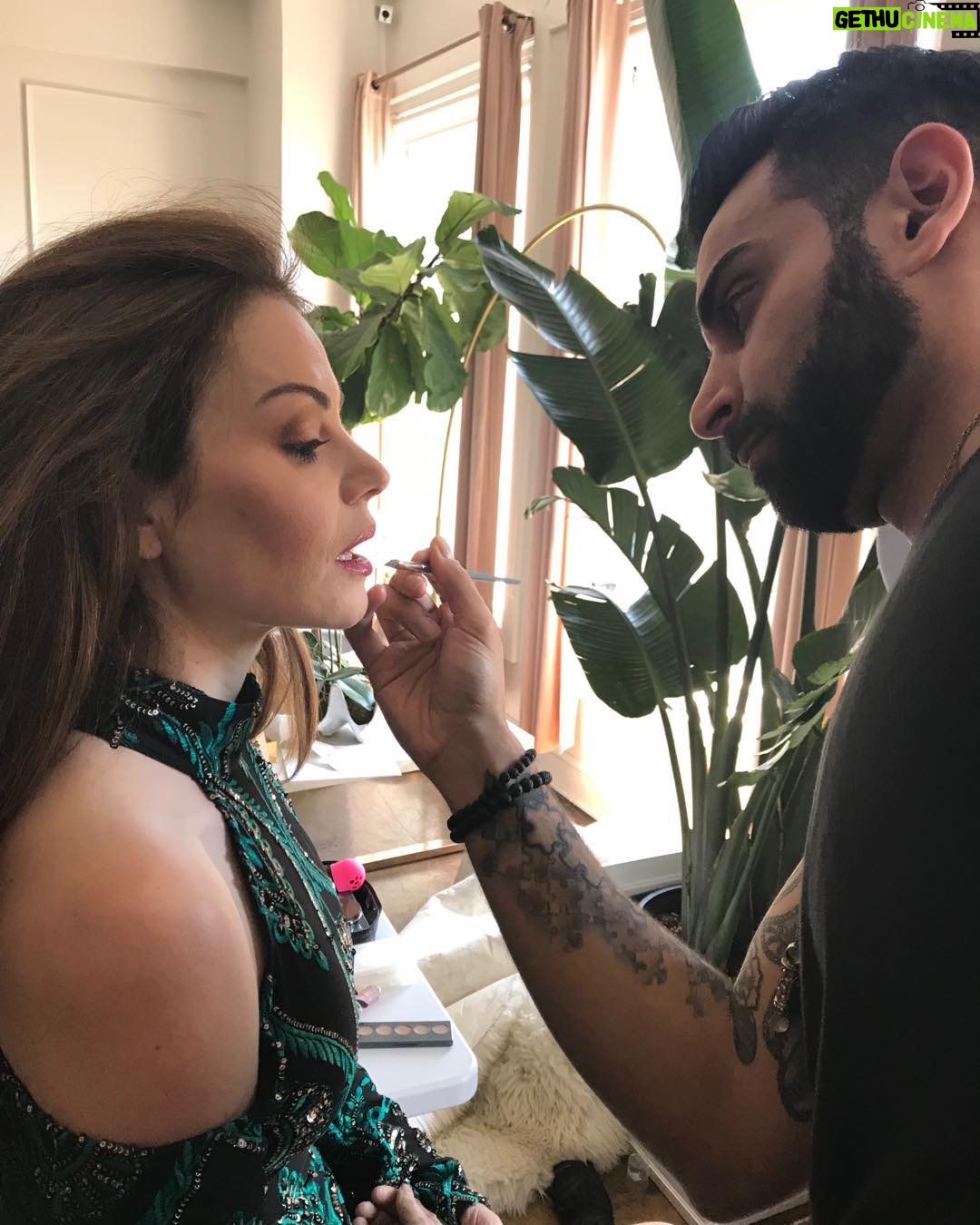 Erica Durance Instagram - In the amazingly talented hands of @antonmakeup and @davidgardnerla for my new photoshoot. #luckbealady #backinthesaddle