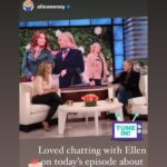 Erica Durance Instagram – Glad to be a part of this movie! #OpenForChristmas with the lovely @alisweeney ….Also love that I am giant behind @theellenshow #dreamcometrue