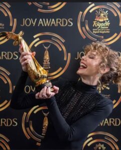 Esther Acebo Instagram - What an amazing experience!! Thank you for having me #joyawards2023 @riyadhseason #KSA 👗 @josejuan35 @elisabettafranchi 💋 @mervat_makeup 💇🏼‍♀️ @hala_hairdresser And aLways @yourocktalent ♥️