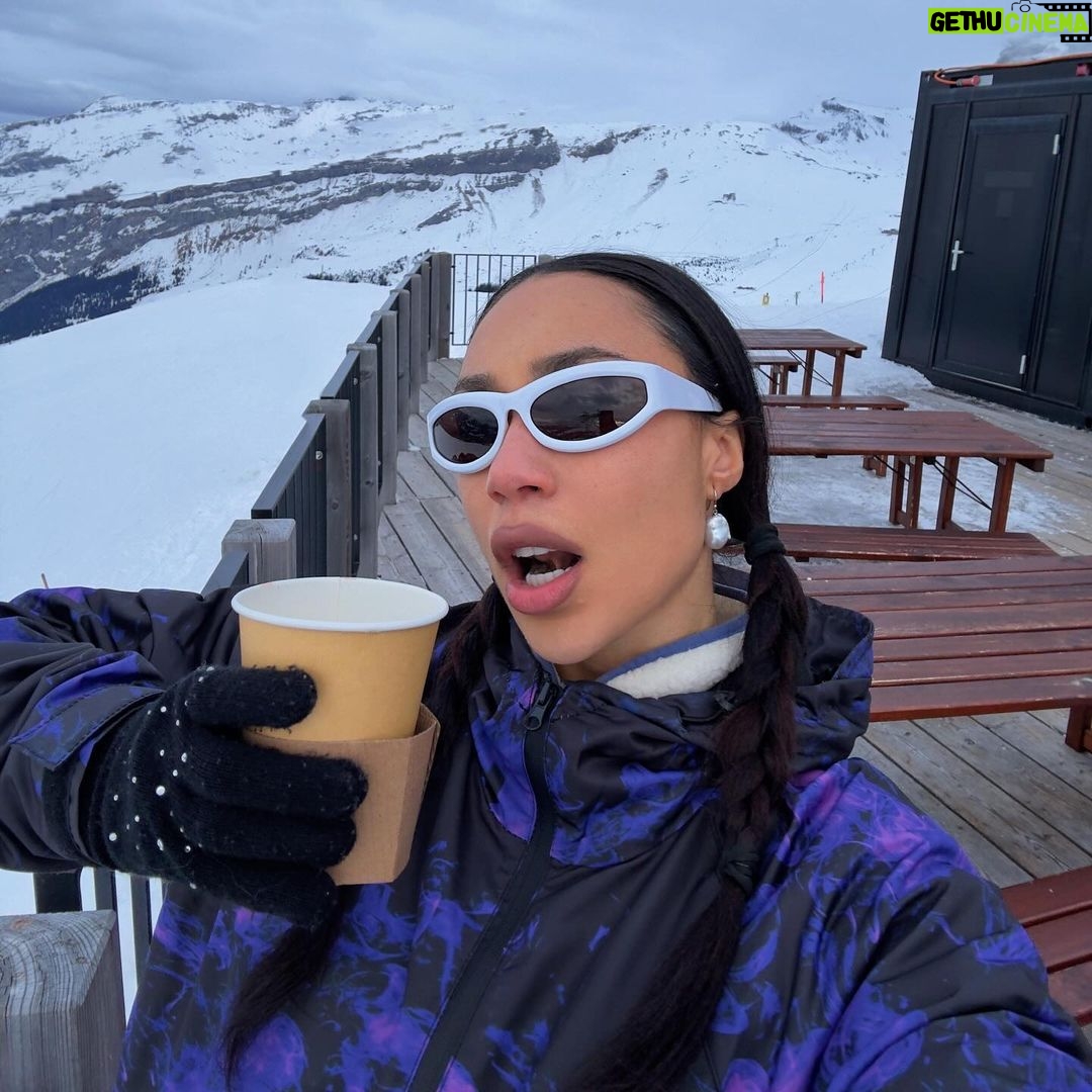 Eva Marisol Gutowski Instagram - Baby Eva would never believe weโre starting 2024 flying down a Swiss mountain ๐๐๏ธ Flims-Laax Switzerland
