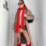 Eva Marisol Gutowski Instagram - Would you wear this skirt?? 😳 I love it and can’t wait for an occasion to wear it out since it’s cold now 🥹 Wearing: Top @aninebingofficial Skirt: vintage Leg warmers: Depop Jacket: vintage Shoes @bally Sunglasses @courreges Backpack @chanelofficial