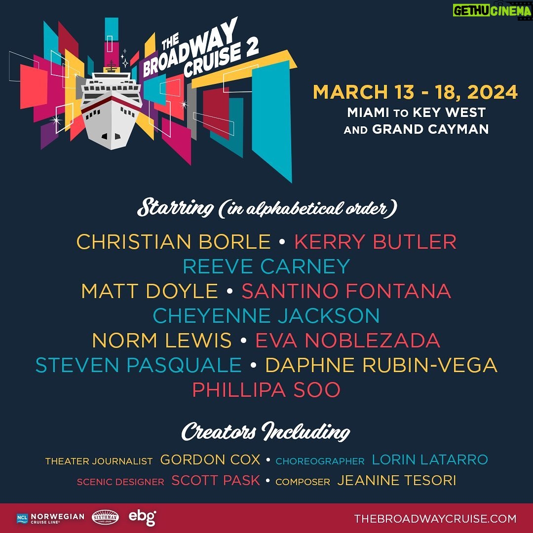 Eva Noblezada Instagram - Broadway but on a big boat! ππ½π Reeve and I cannot wait to be a part of this #BroadwayCruise β¨ and what a lineup ππ½ https://www.thebroadwaycruise.com/ for more information π«Άπ½