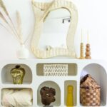 Evan Thomas Instagram – I loved this little vignette Keith styled for the “CHONKAY” house 😉. It’s just cool…i don’t know why. I feel like styling a vignette like this is tricky to get right and Keith just “has it”. Do you guys struggle with that? I wouldn’t even attempt it 😂.

#vignette #interiorstyling #hgtv #shelfstyling #bargainblock #mirrorgoals Detroit, Michigan